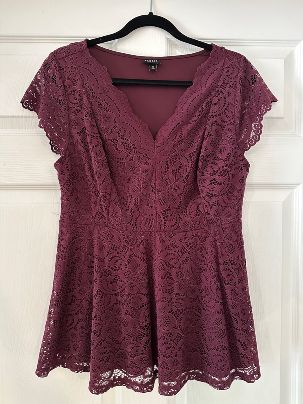 torrid Plum Lace Peplum Top